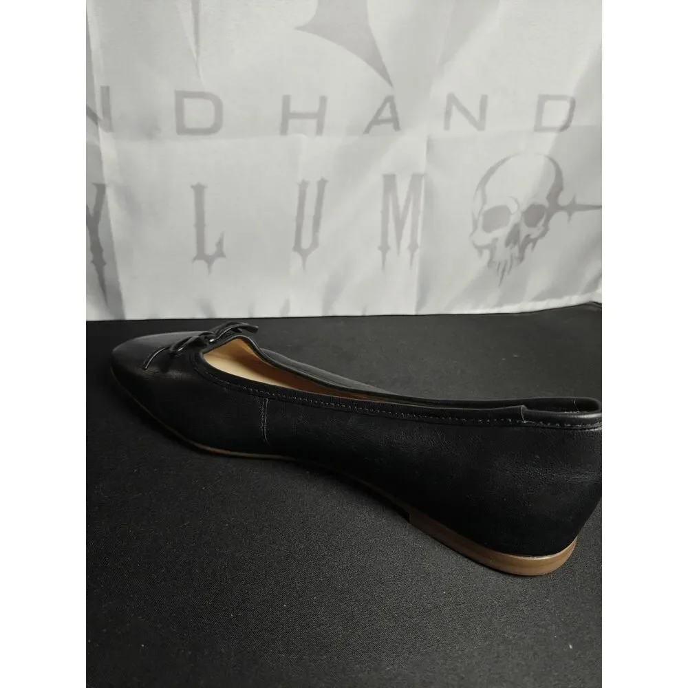 BERNARDO Women's Size 6 Gwynn Leather Bow Ballerina Flats New $198